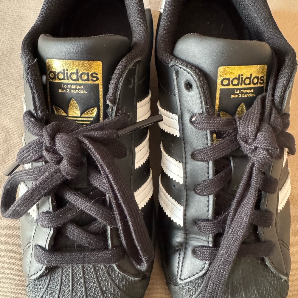 adidas Black and White Superstar Sneakers